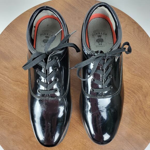 DINKLES Shoes Mens 11 Womens 13 Black Patent Formal Marching Band  Lace Up - Picture 3 of 16